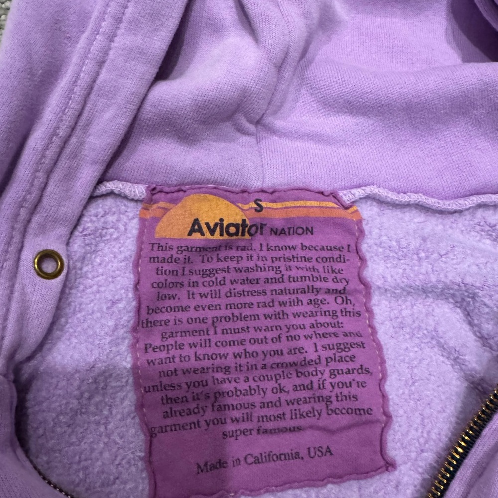 Aviator Nation Purple Rainbow Stripe Hoodie - Picture 3 of 3
